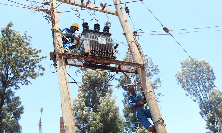 Kenya Power workers on duty.