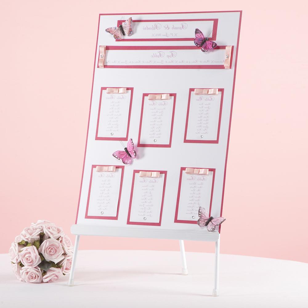 White & Hot Pink Table Planner