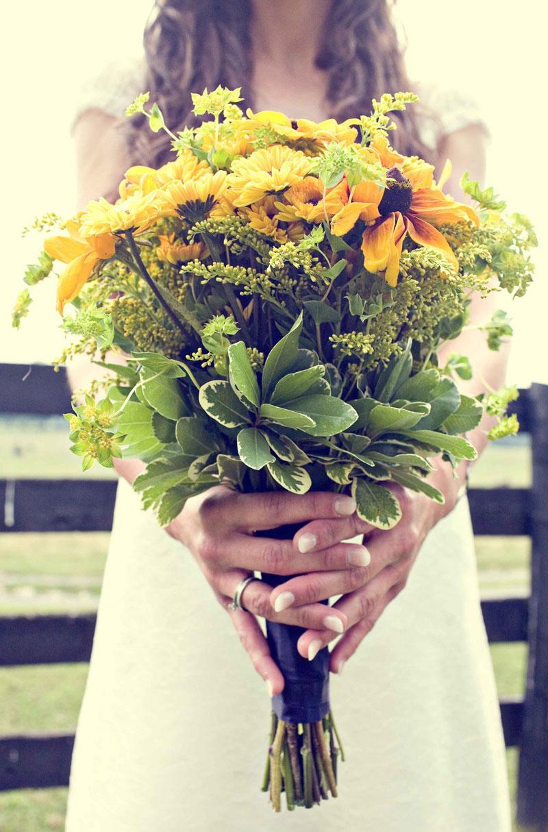 Sunflower wedding bouquet