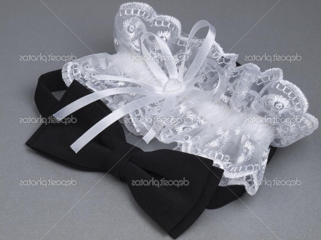 Bridal garter and bow tie on a