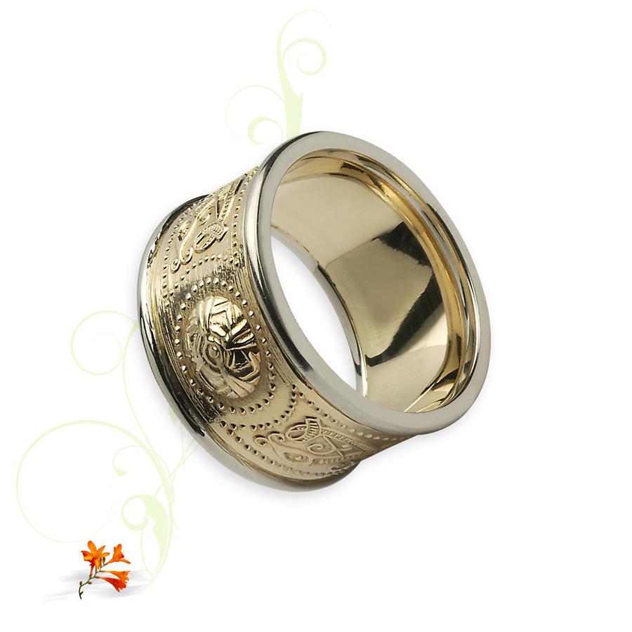 wide celtic wedding ring