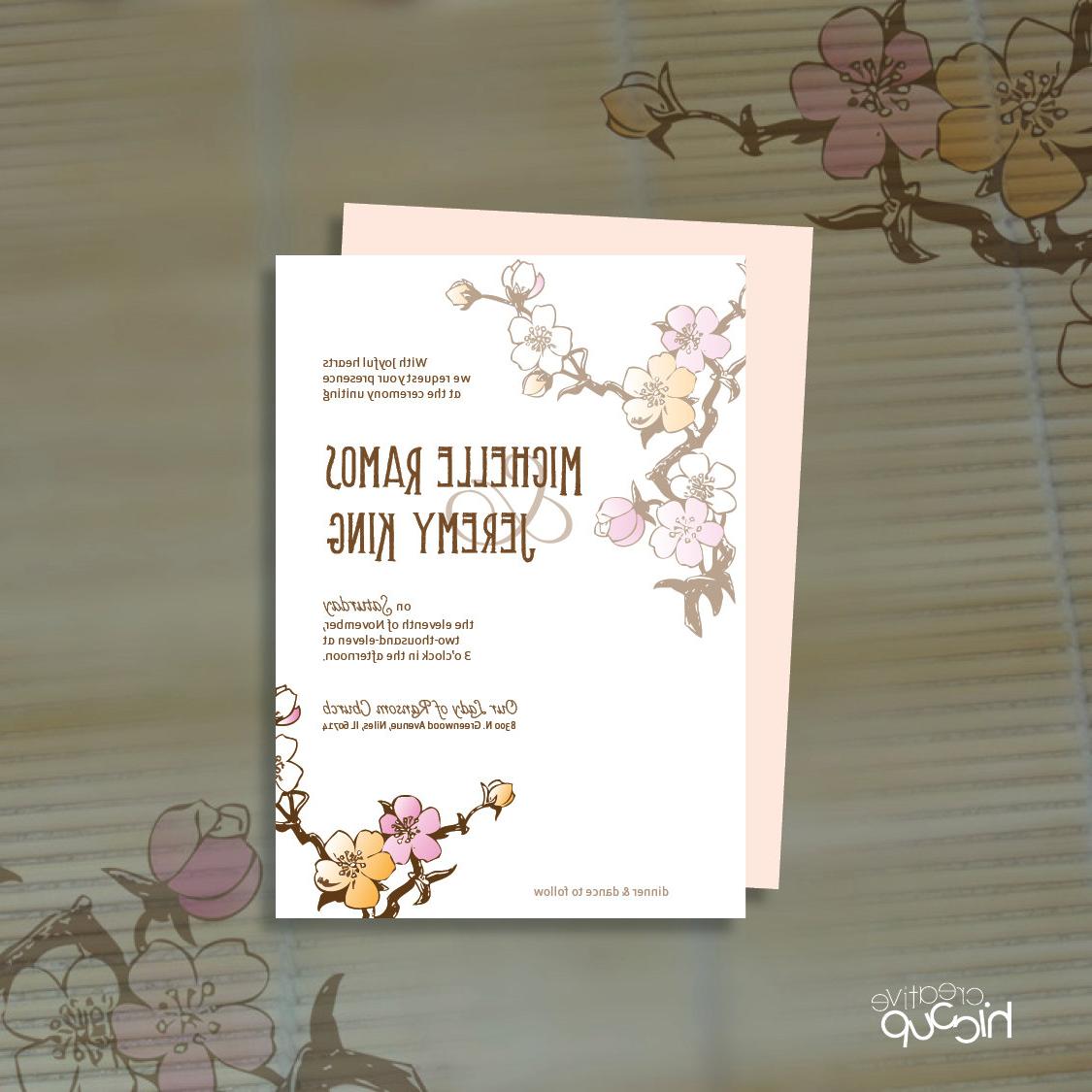 Blossoms - DIY Wedding Invitation Set - 5 x 7 Format  Invitation,