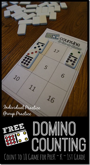 FREE Domino Counting Game - Help kids practice adding numbers up to 10 for this fun indpendent math game or cooperative math center for preschool, PreK, Kindergarten, first grade FREE Domino Counting Game - Help kids practice adding numbers up to 10 for this fun indpendent math game or cooperative math center for preschool, PreK, Kindergarten, first grade