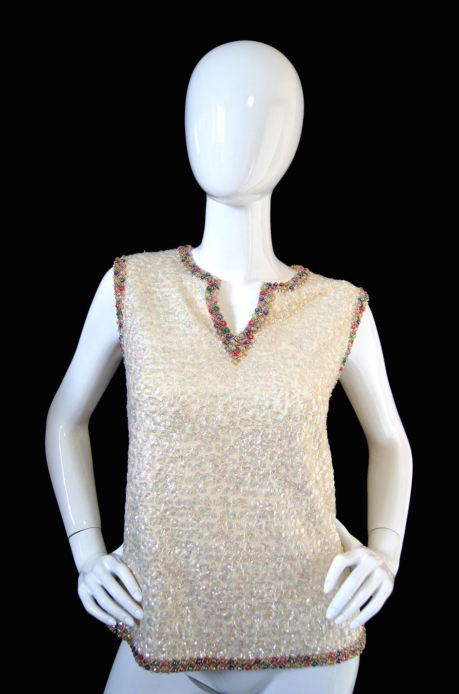 1960s Beaded & Sequin Pin Up