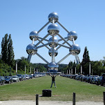 standing in front of the atomium in brussels belgium in Brussels, Belgium 