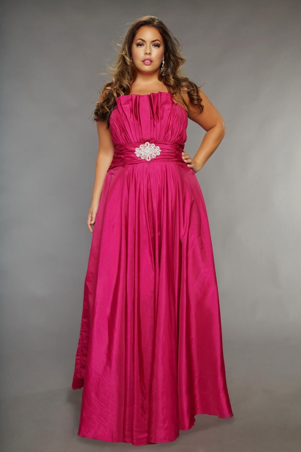 Raspberry Plus Size Prom Dress