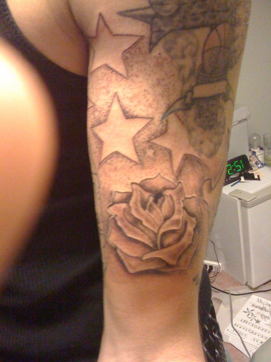 mens rose tattoo sleeves