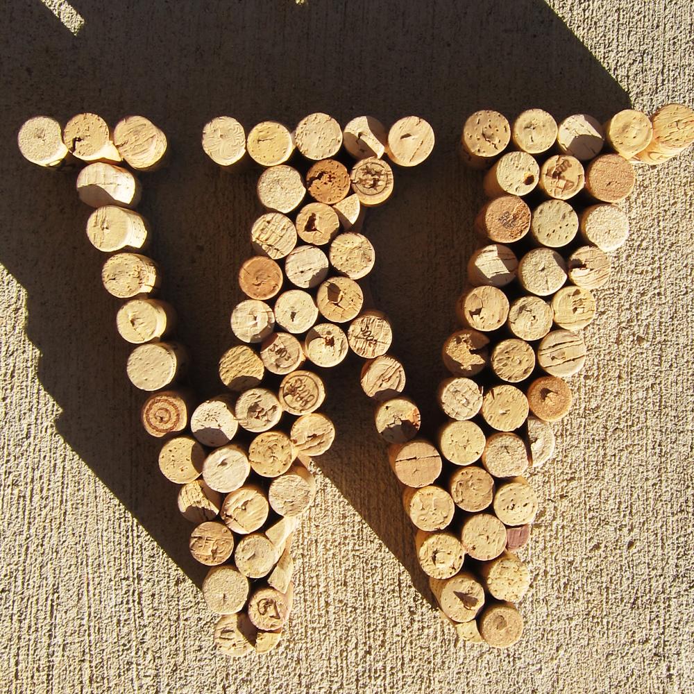 Recycled Wine Cork Monogram.