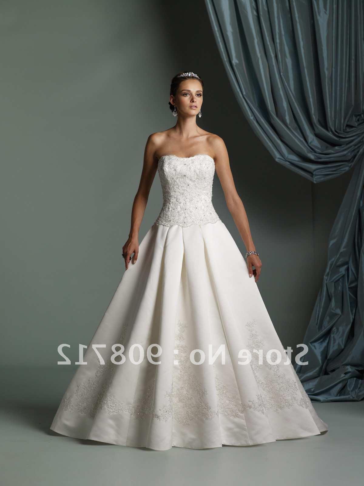 Buy delicate beading accented with Swarovski crystals wedding dress