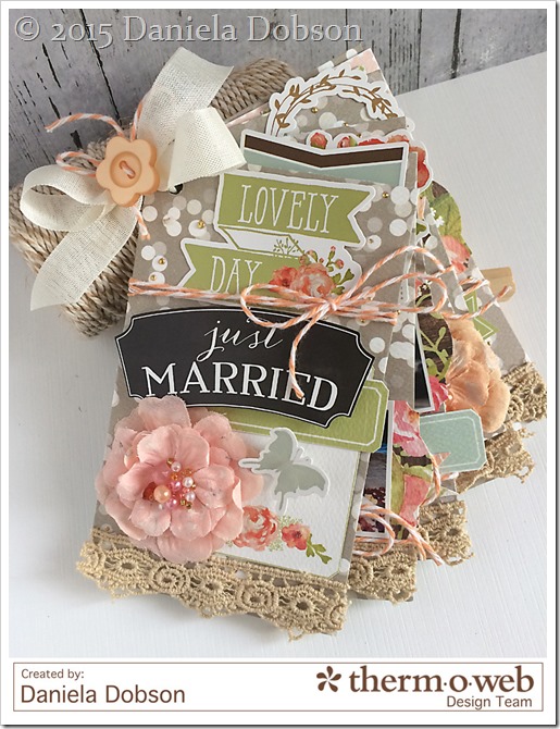 Just Married mini album by Daniela Dobson for Therm O Web