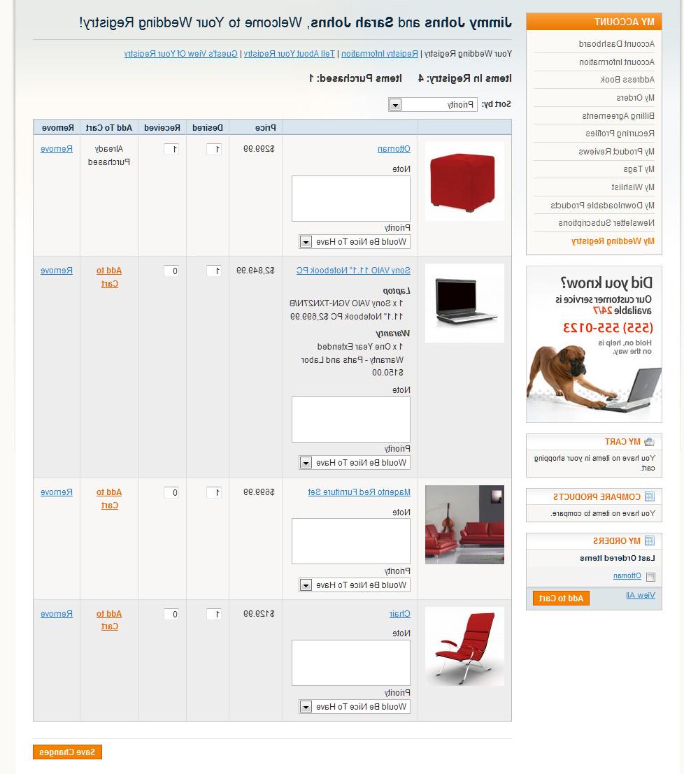 Wedding Gift Registry Magento