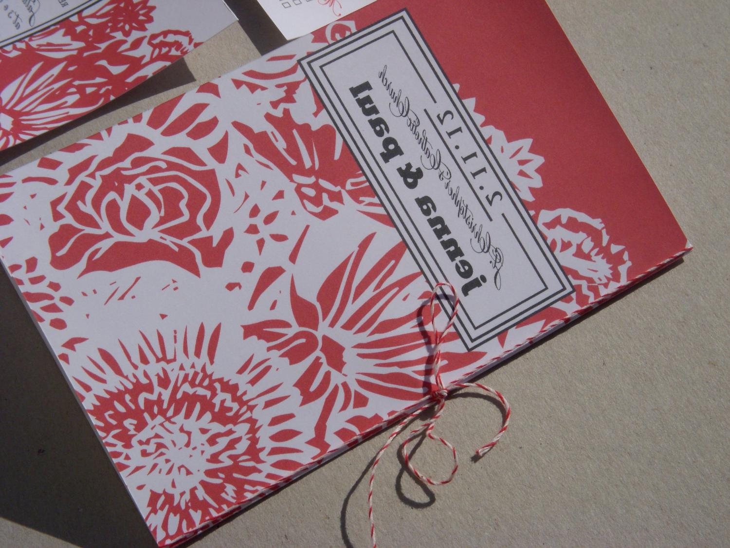 Valentine Wedding Program - Red Bouquet. From ThePaperSentiment
