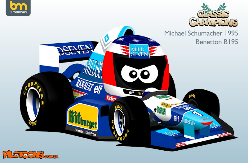 Михаэль Шумахер Benetton B195 - комикс pilotoons