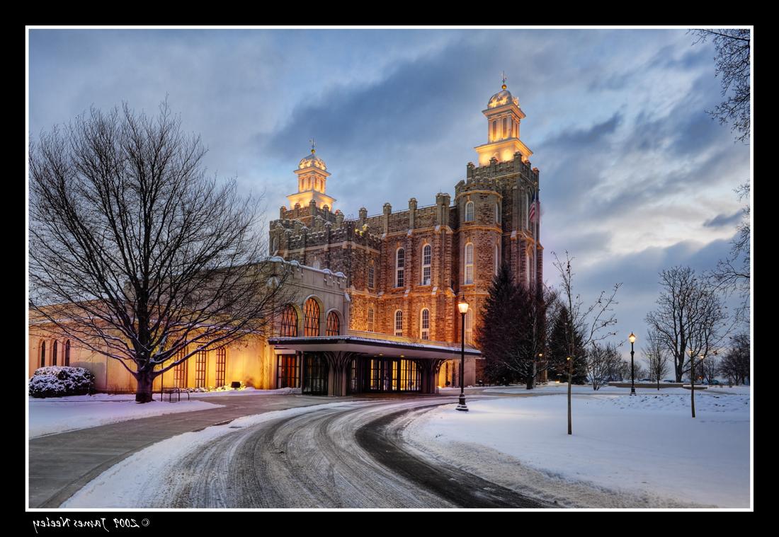 Logan LDS Temple on a winter