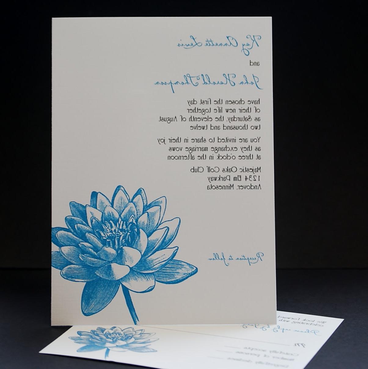 Vintage Botanical In Blue, wedding invitation sample set