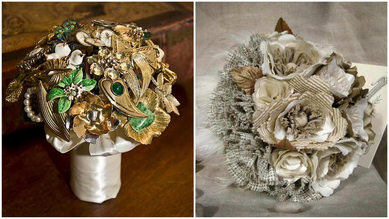 Right: Brooch bouquet