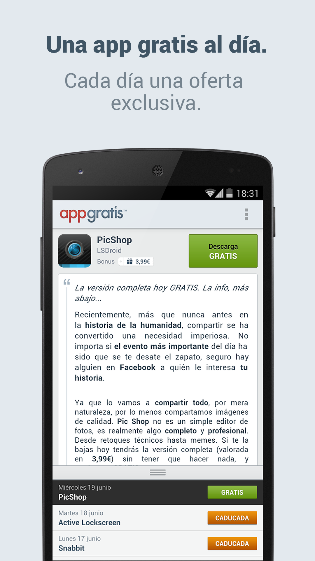 Android application AppGratis - Cool apps for free screenshort