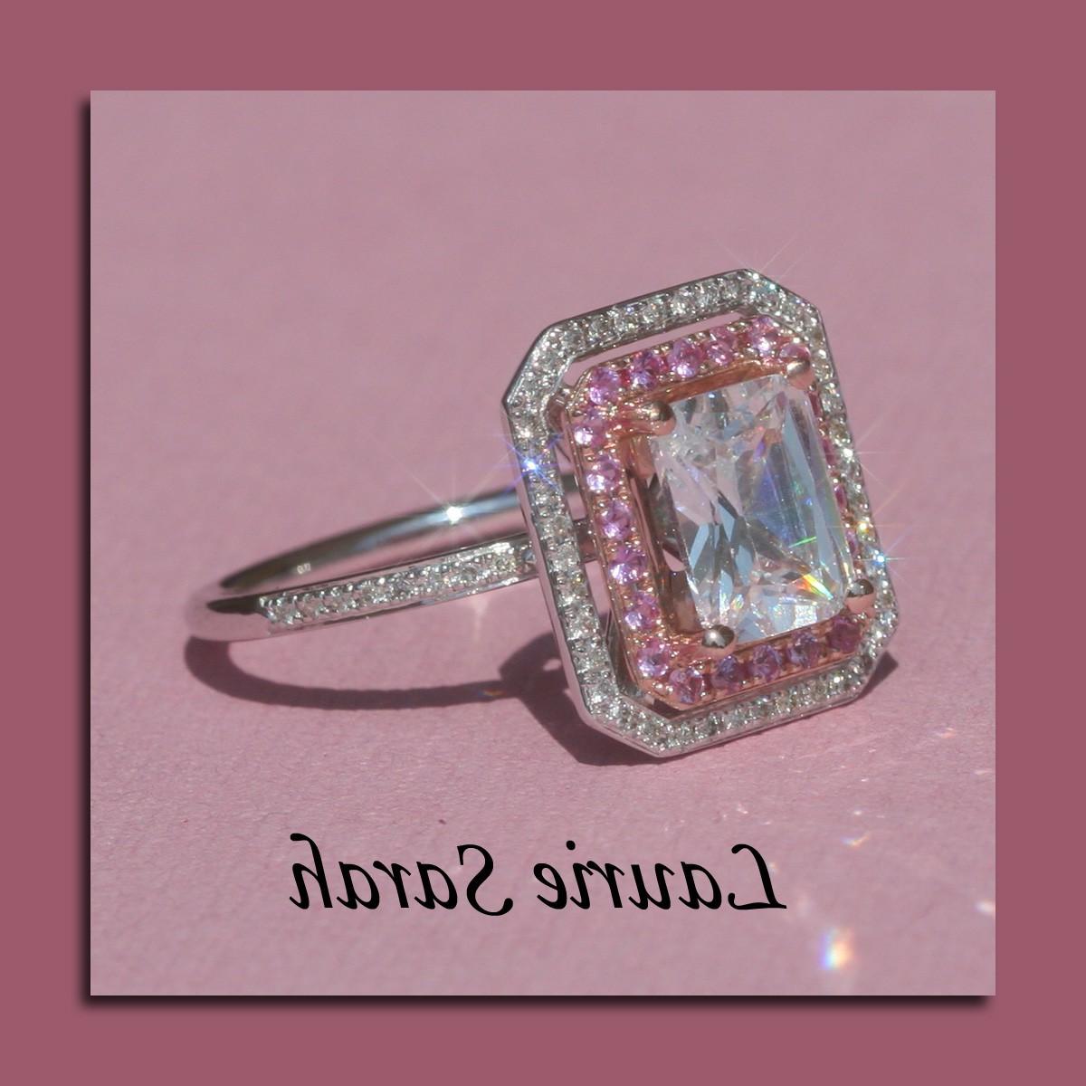 Pink Sapphire and Diamond Double Halo Ring - Ready To Ship - LS731