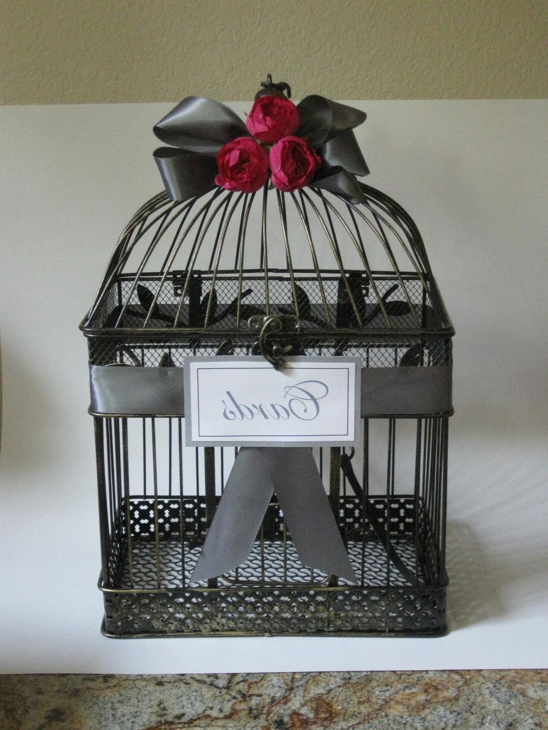 bird cage card holder or