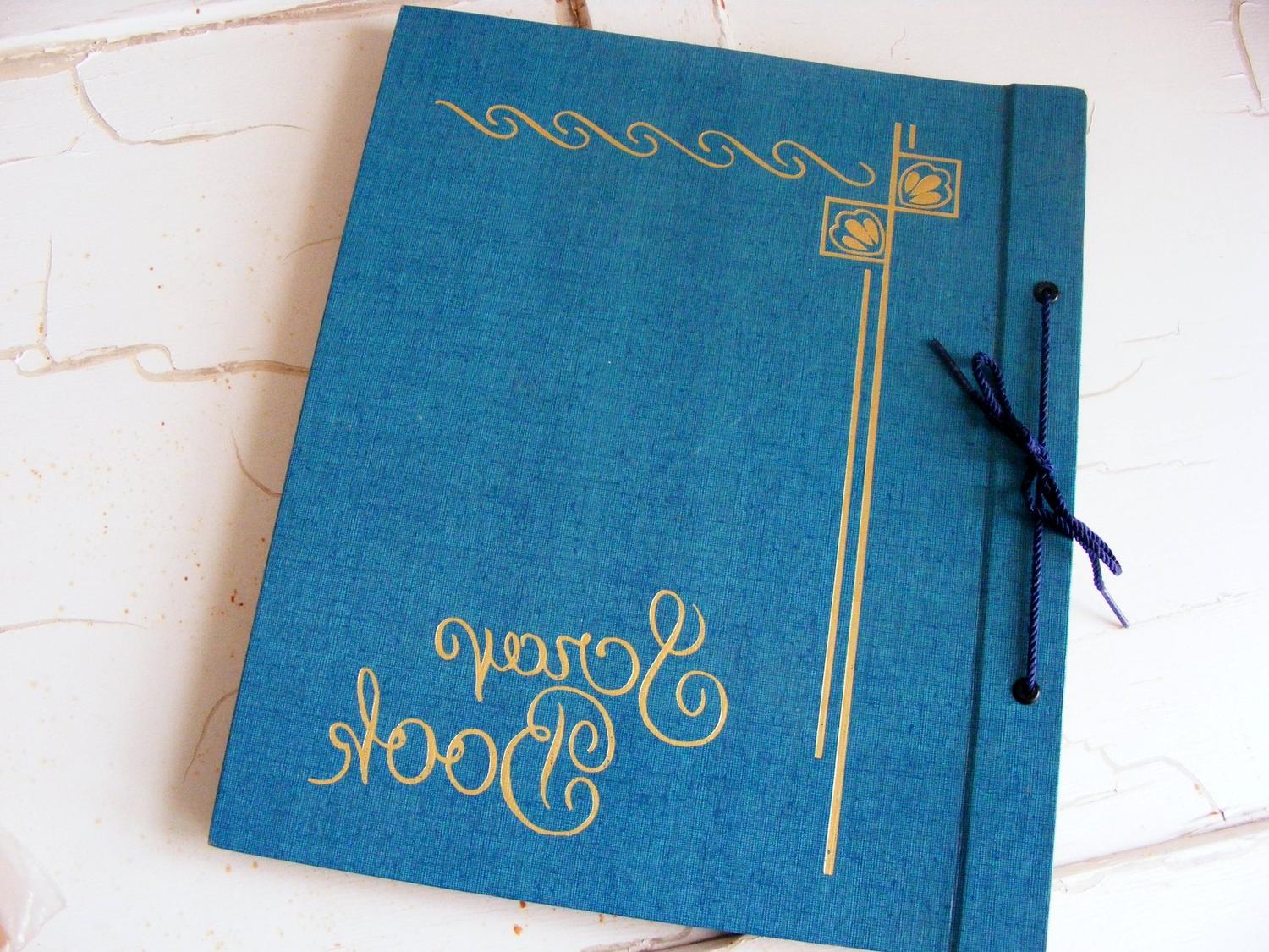 Scrap Book Album Vintage Blue Guestbook. From gazaboo