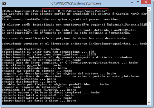 pgsql initdb iniciar cluster