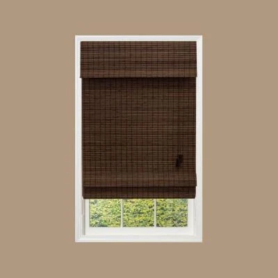 brown bamboo roman shades