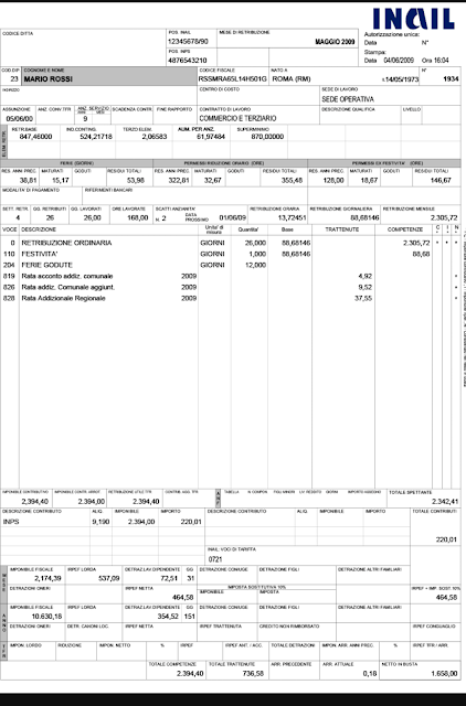 Modello Busta Paga Inail Pdf 39