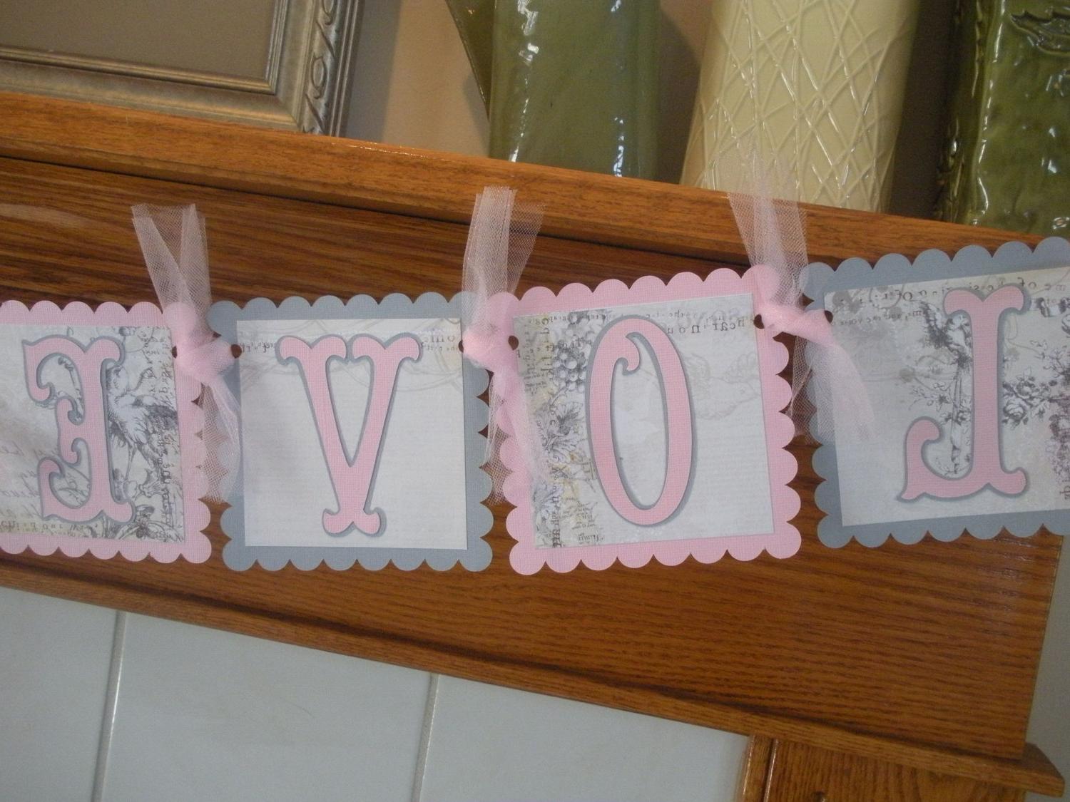 Love Is Sweet Bridal Wedding Shower Banner Choose Your Colors Matching Pom