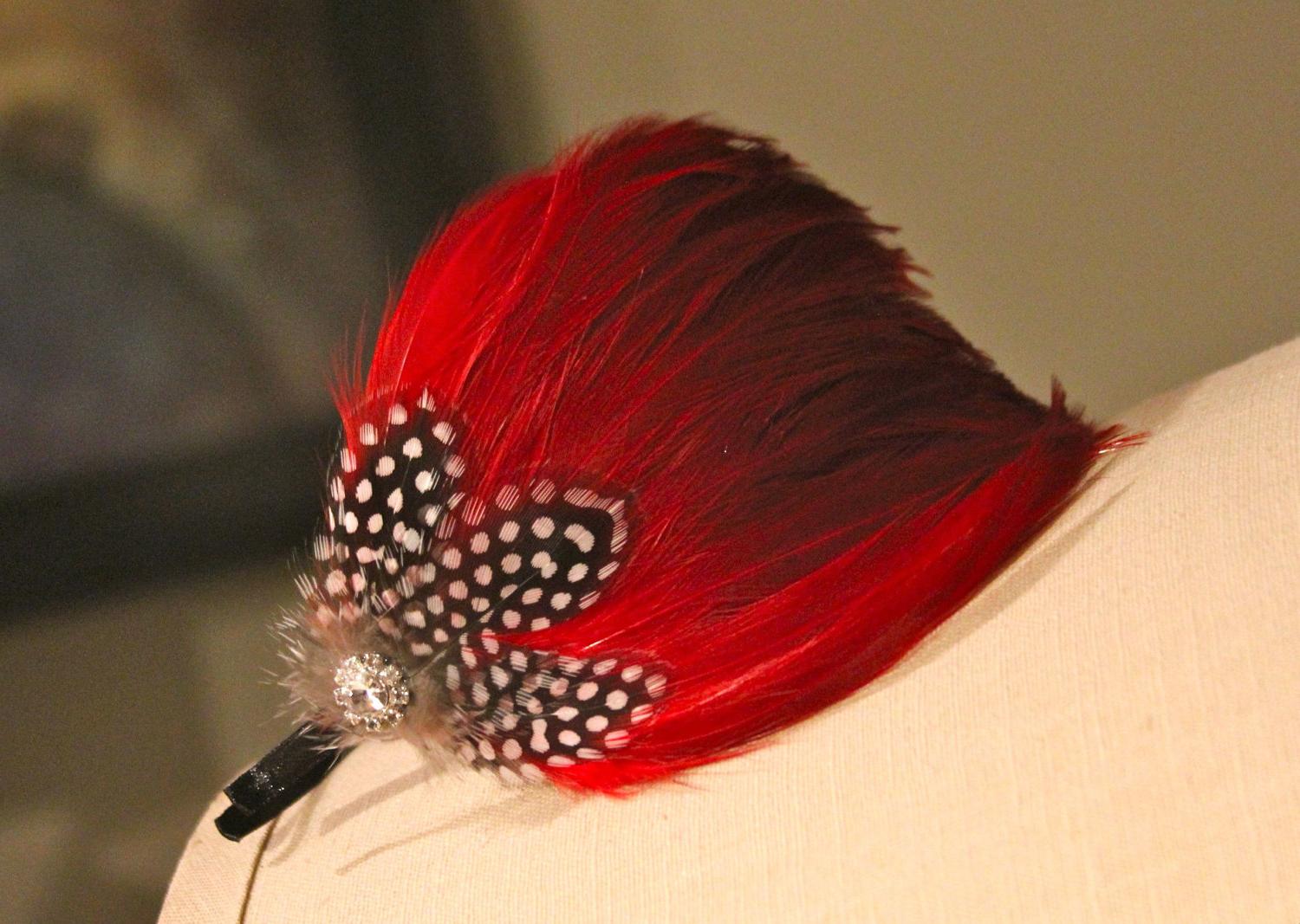 wedding hair feather