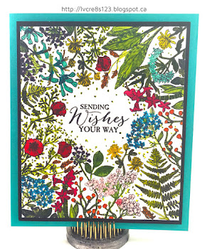 Linda Vich Creates: Botanical Sketch Birthday Card. The flowers and foliage of Tim Holtz's Botanical Sketch stamp are brought to life in this brightly watercolored card.