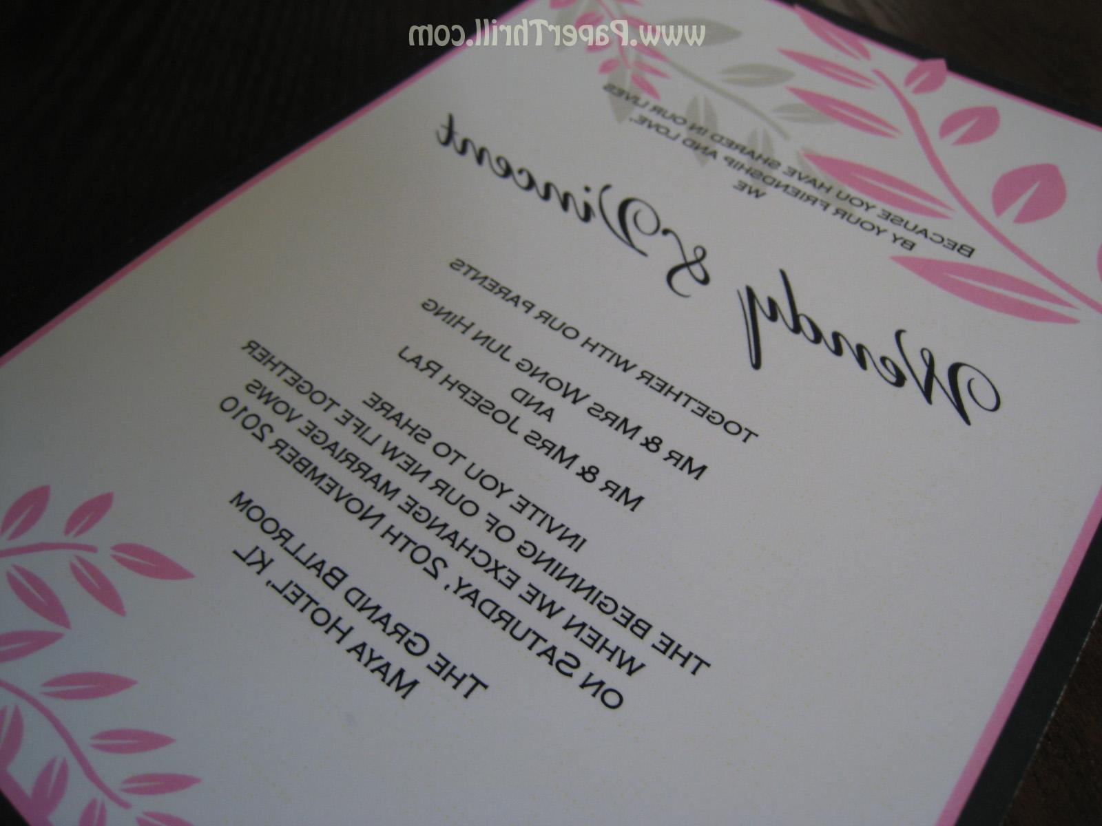 Malaysia wedding invitations