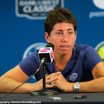 STANFORD, UNITED STATES - AUGUST 3 :  Carla Suarez Navarro talks to the media at the 2015 Bank of the West Classic WTA Premier tennis tournament