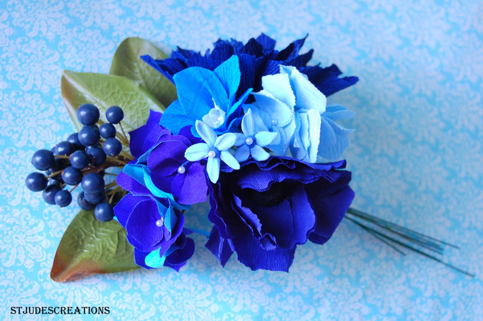 Blue wedding bouquet sampler
