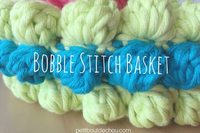 DIY Bobble stitch crochet basket cotton yarn