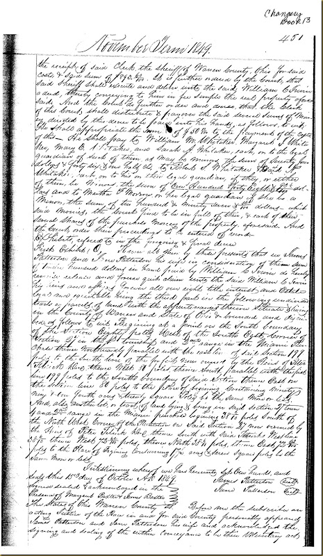 Robert Irwin vs James A.I. Lowes and other 1849 Warren County, Ohio 9 Robert Irwin vs James A.I. Lowes and other 1849 Warren County, Ohio 9