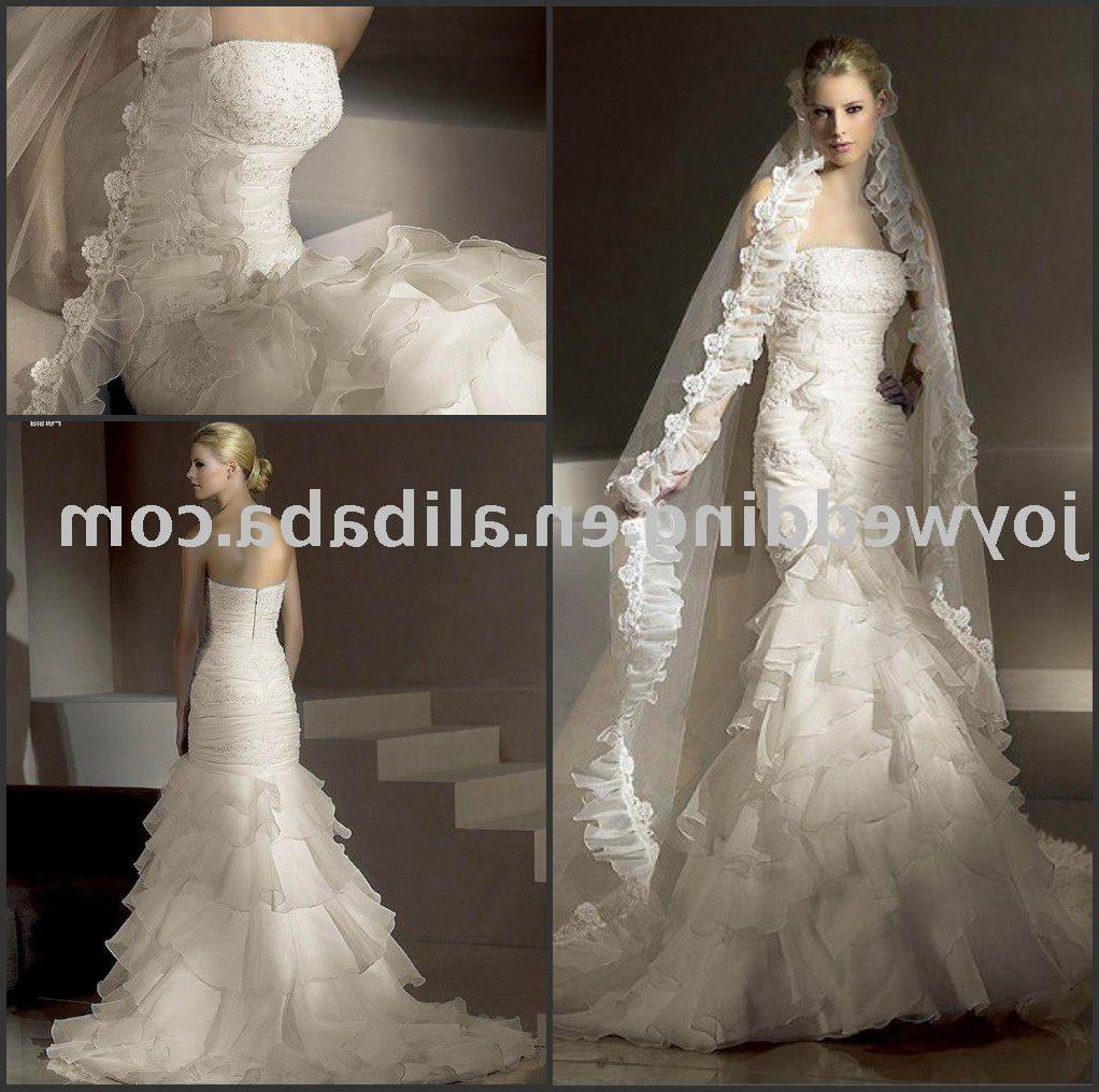 Wholesale Popular new white ivory lace wedding gown W1633