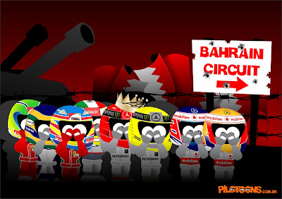 pilotoons пилоты прибывают на Гран-при Китая 2012
