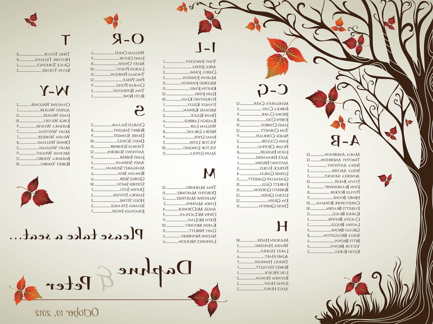 Autumn Wedding Seating Chart
