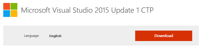 Download Micosoft Visual Studio 2015 Update 1 CTP