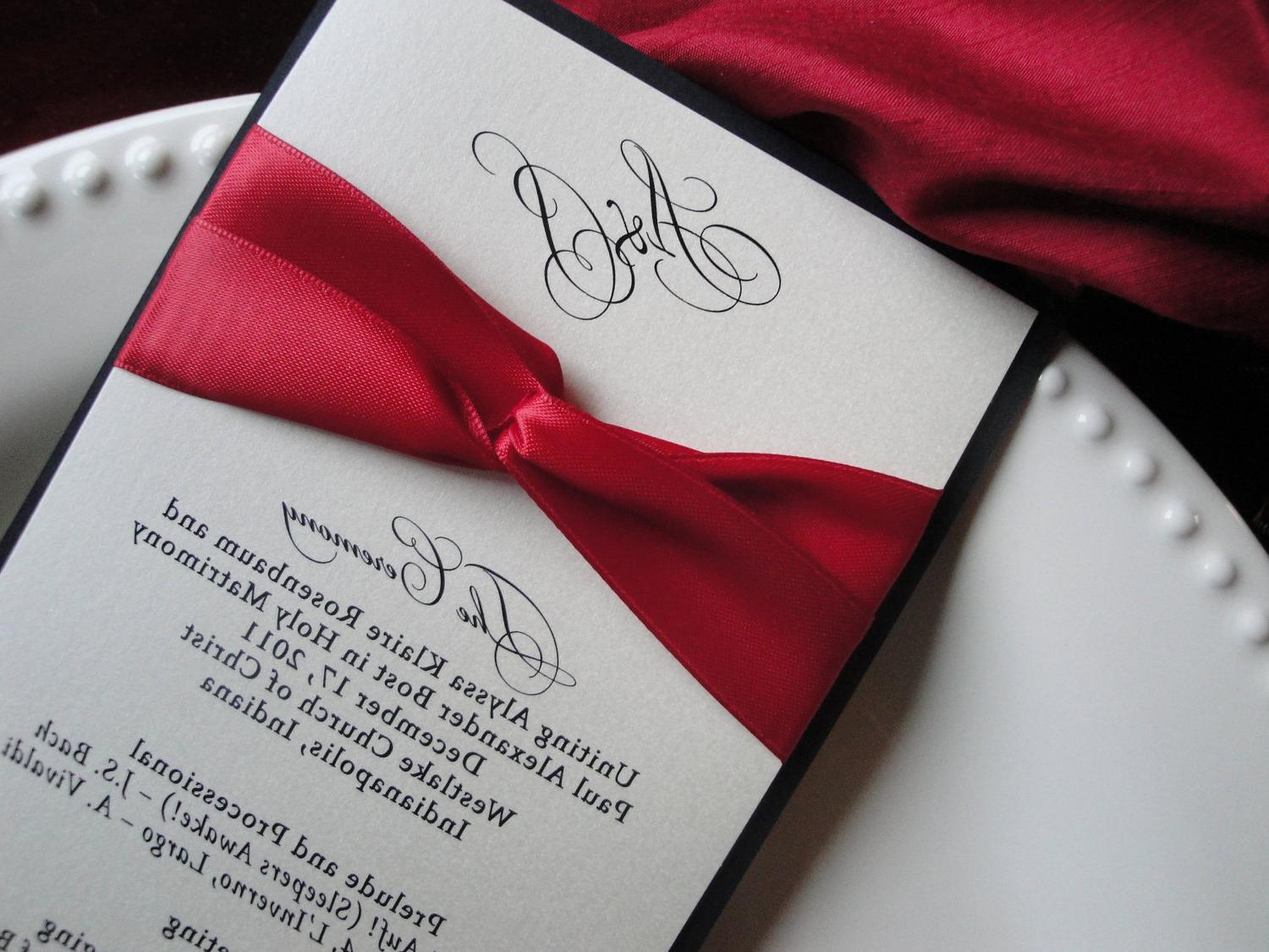 Wedding Programs -:- Ribbon Detail, Shimmer Cover -- Elegant, Classic,