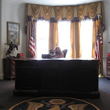 Hannah on the phone in the presidential room at the Magic House in St Louis 03202011