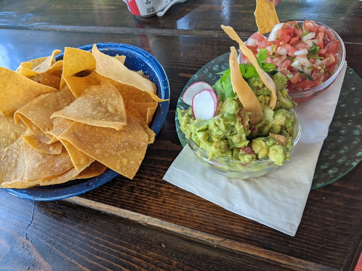 House made chips with fresh guacamole and pico.