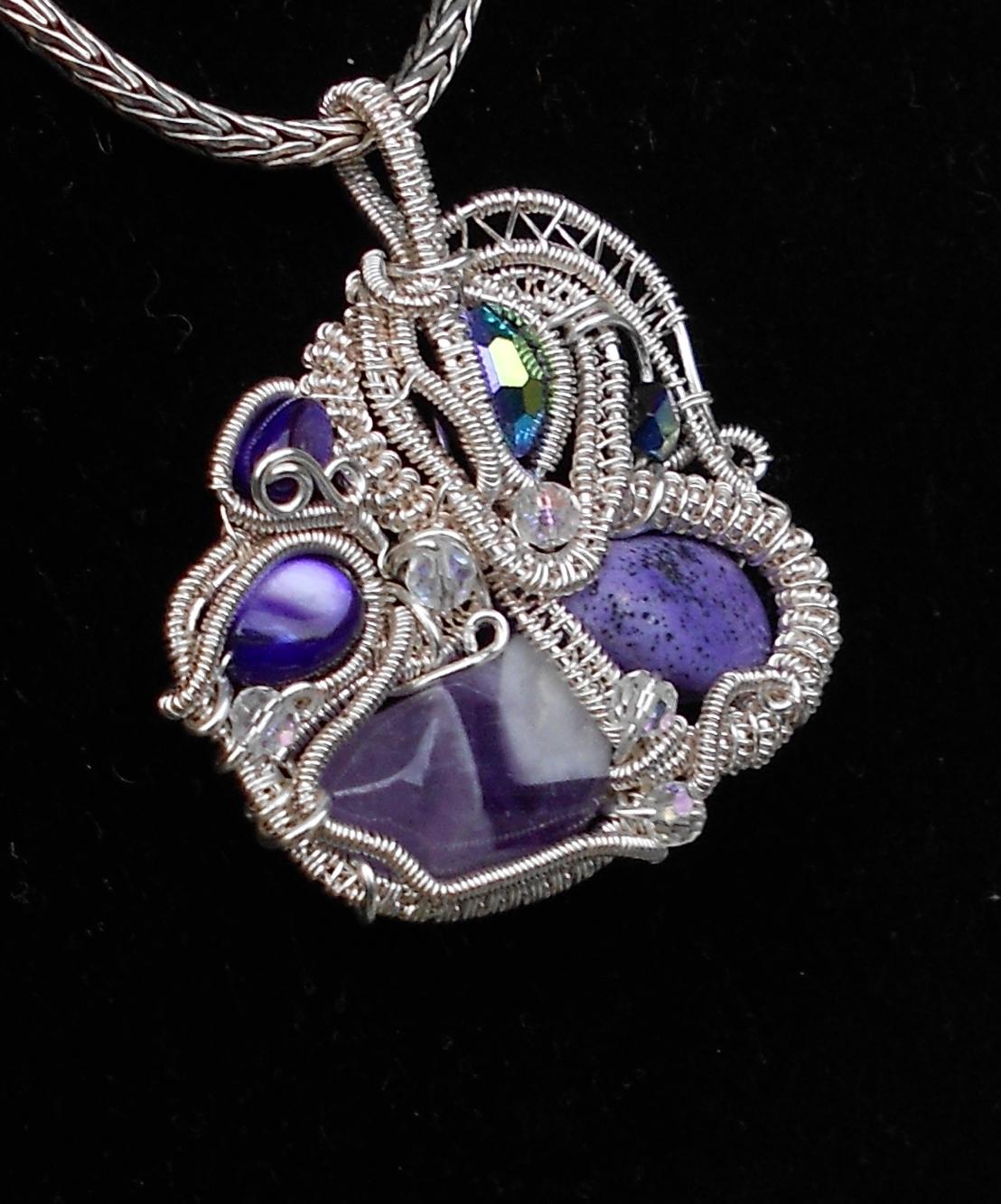 purple stones mixed into a