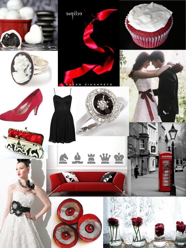 red black and white wedding