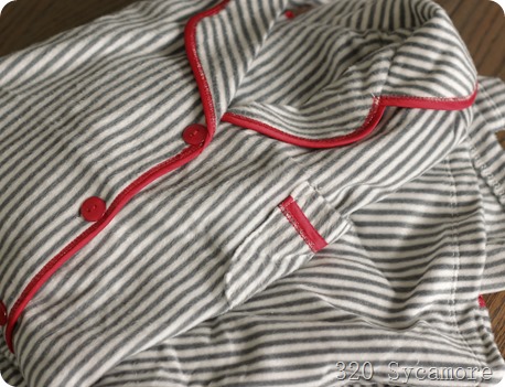 striped fuzzy pajamas