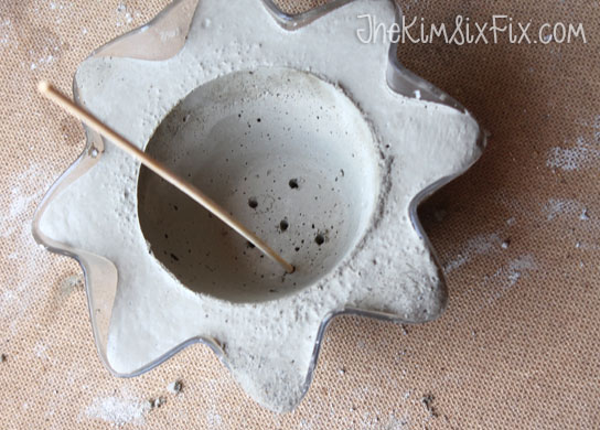 Drainage holes in concrete planter