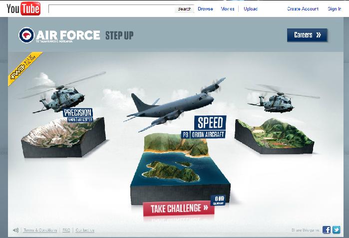 Royal New Zealand Air Force YouTube Game Ad Campaign "Step Up"