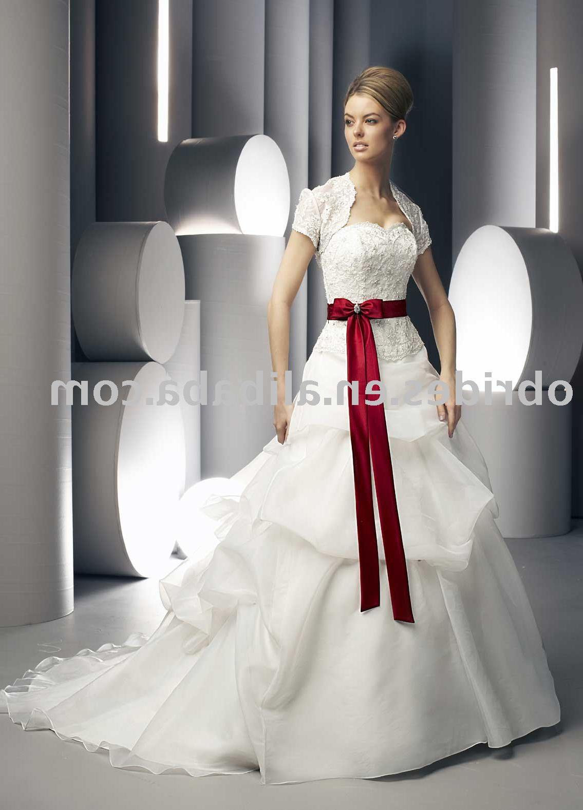 Custom-made Floor-length Ball Gown Short Sleeves Lace Wedding Dress