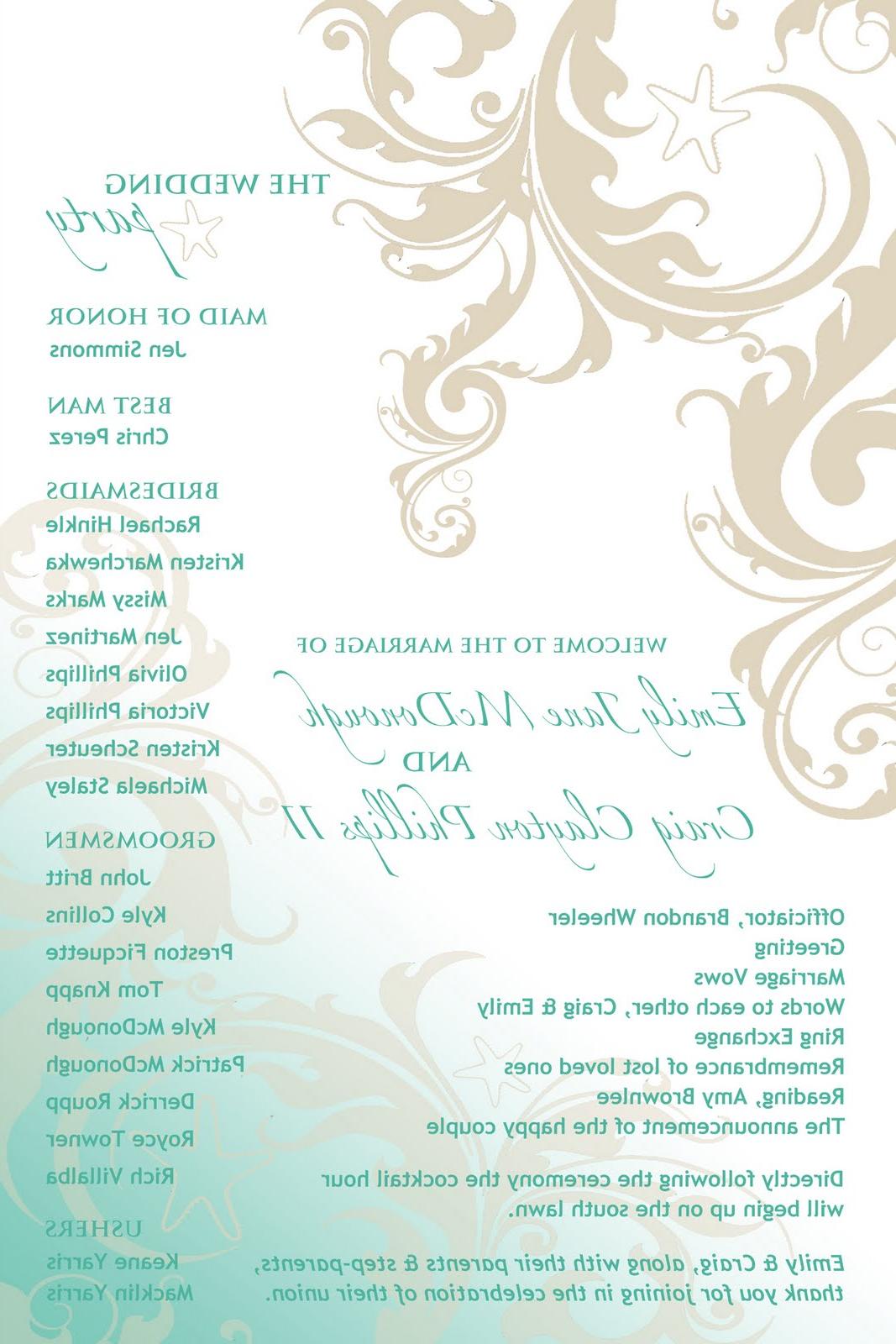 Wedding Program Poster 20 x