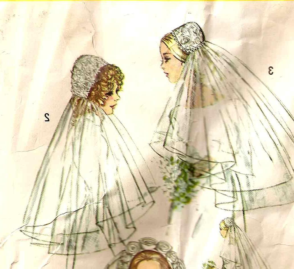 1971 Bridal Veil Headpieces Sewing Pattern UNCUT Simplicity 9826